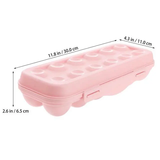 Alt view image 2 of 7 - 2Pcs 12 Grid Pink Shatterproof Refrigerator Egg Storage Container
