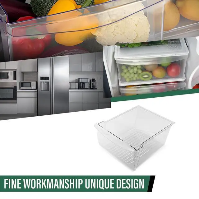 Alt view image 4 of 7 - Upper Crisper Drawer Pan 1pc Fridge Drawer Replacement Clear PC | Compatible with Frigidaire Refrigerator Models 240351061, 240351005, 240351062, 240351003, 240351041, 240351048