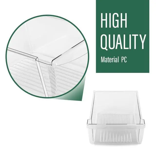 Alt view image 6 of 7 - Upper Crisper Drawer Pan 1pc Fridge Drawer Replacement Clear PC | Compatible with Frigidaire Refrigerator Models 240351061, 240351005, 240351062, 240351003, 240351041, 240351048
