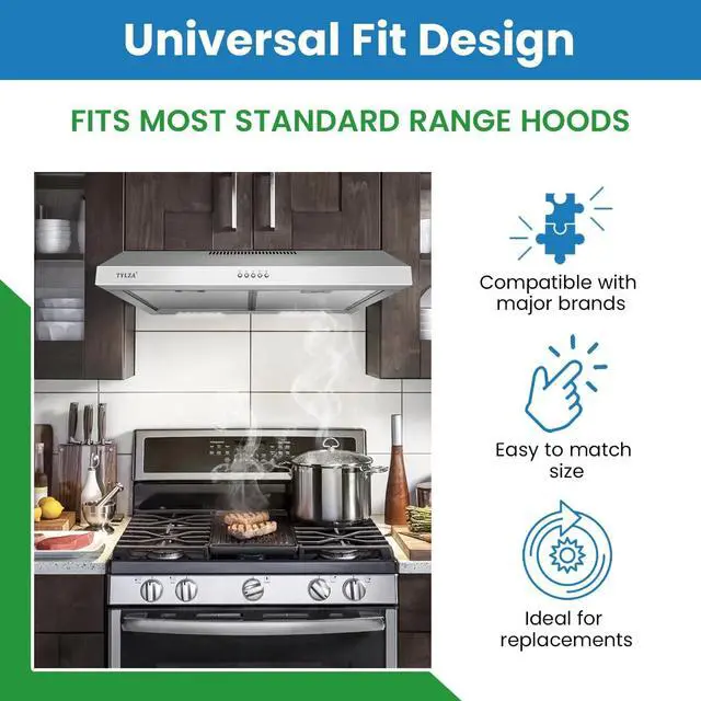 Alt view image 4 of 6 - Replacement Broan S99010316 Compatible Replacement Range Hood Filter - 11-1/4 x 11-3/4 x 3/8 (2-Pack)