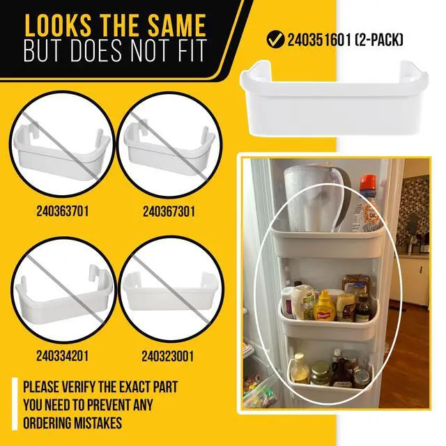 Alt view image 3 of 7 - Freezer Door Shelf Bin for Frigidaire LFSS2612TE0 (2-Pack)