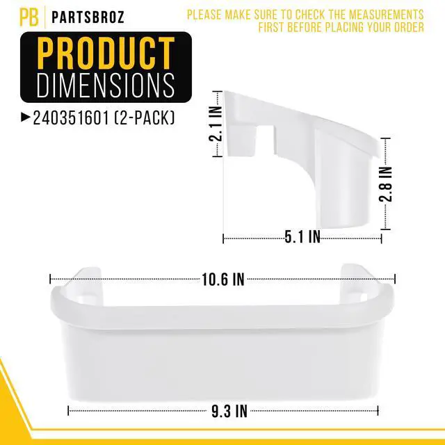 Alt view image 2 of 7 - Freezer Door Shelf Bin for Frigidaire LFSS2612TE0 (2-Pack)