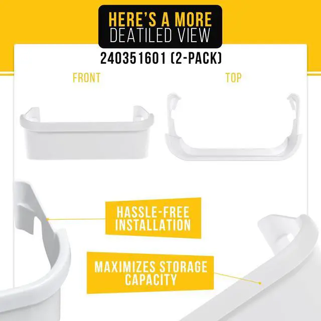 Alt view image 4 of 7 - Freezer Door Shelf Bin for Frigidaire LFSS2612TE0 (2-Pack)