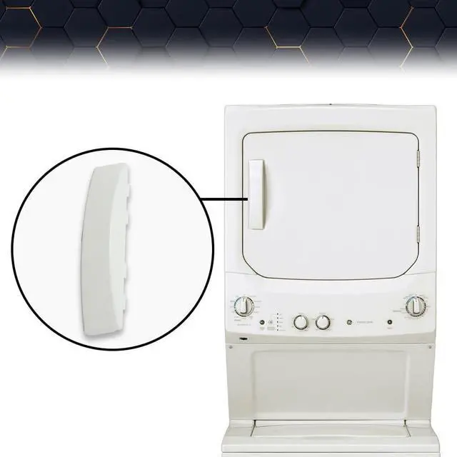 Alt view image 2 of 7 - White Solid Door Handle, Compatible with GE Dryer WE01X30378 WE1M1068 PS1177202 WE01X25878 Chrome ABS