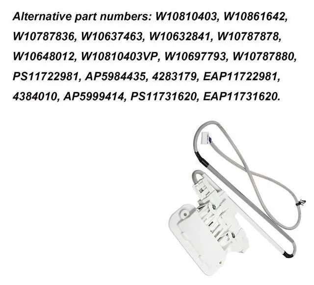 Alt view image 4 of 6 - W10810403 W10861642 W10787836 Washer Lid Lock Compatible with WTW7000DW0, WTW8040DW4, 7mmvwb835ew0, 11028132411, 11029132411, 11029133411, 7MWTW7000EW0, WTW7300DC0, WTW7300DW1, 11026132411