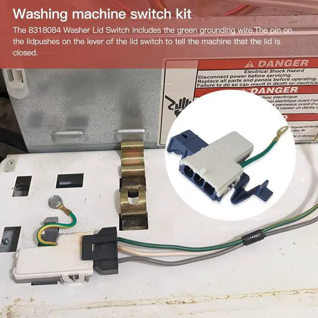 Alt view image 6 of 7 - WP8318084 Washing Machine Lid Switch 8318084 Replacement for Whirlpool Kenmore Roper Estate ER8318084 WP8318084VP Accessories Repair Tool