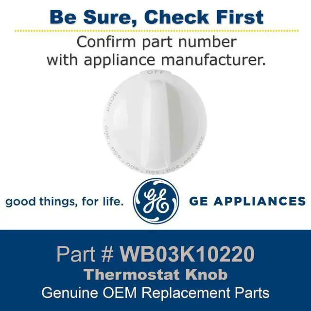 Alt view image 2 of 3 - neral Electric WB03K10220 Ran/Stove/Oven Thermostat Knob