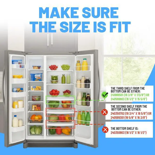 Alt view image 6 of 7 - 240599803 Crisper Pan Cover w/o Glass Compatible with Frigidaire Refrigerator Shelf Frame Replacement for 240599803, 1564725, 240599801, 240599802, AH2378645, EA2378645, PS2378645 Plastic White