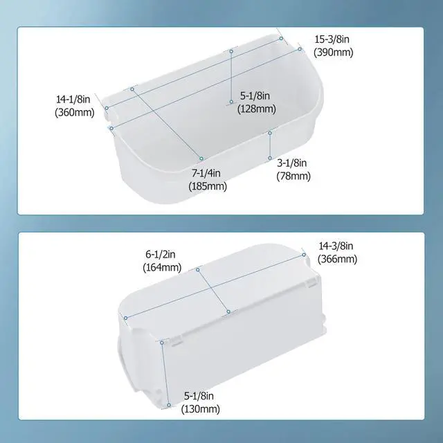Alt view image 2 of 7 - 240356401 AP2116036 Refrigerator Door Bin Shelf Bucket Shelf | 240356405 240356406 240356409 Replacement only White Bin (2Pcs White)