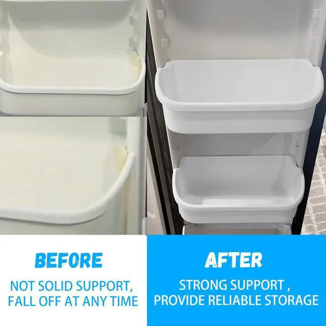 Alt view image 3 of 7 - 240356401 AP2116036 Refrigerator Door Bin Shelf Bucket Shelf | 240356405 240356406 240356409 Replacement only White Bin (2Pcs White)