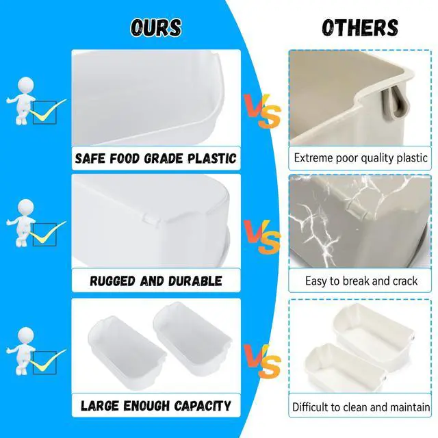 Alt view image 4 of 7 - 240356401 AP2116036 Refrigerator Door Bin Shelf Bucket Shelf | 240356405 240356406 240356409 Replacement only White Bin (2Pcs White)