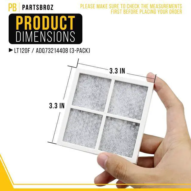 Alt view image 2 of 7 - Refrigerator Air Filter for LG LFXS30766S/02 (3-Pack)