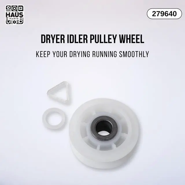 Alt view image 6 of 6 - 279640 Dryer Idler Pulley & 40111201 Washer Drive Belt Compatible with Top Brands Replaces with PS11741913, AP6009126, 14218936, WE4M160, WE4M205, WE4X258
