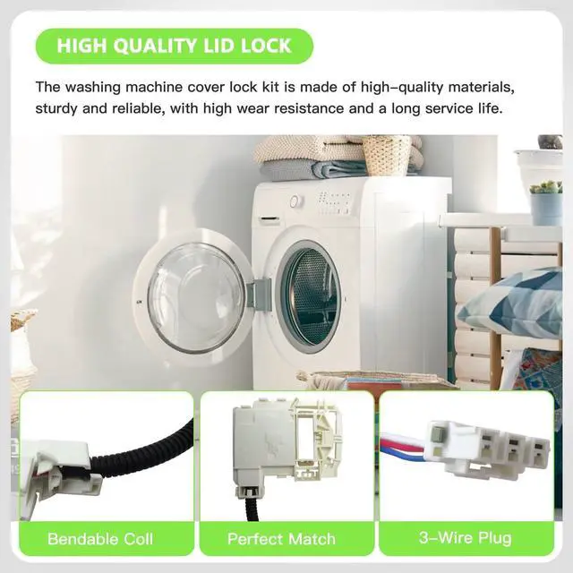 Alt view image 5 of 7 - 290D3070P002 Laundry Washer Lid Lock Switch Compatible for ge, for Hotpoint Washers Replaces WH08X31577, WH01X24114, WH01X26114, WH01X27954, 4961452, 4963152, AP7015047, AP7033485, EAP16619254