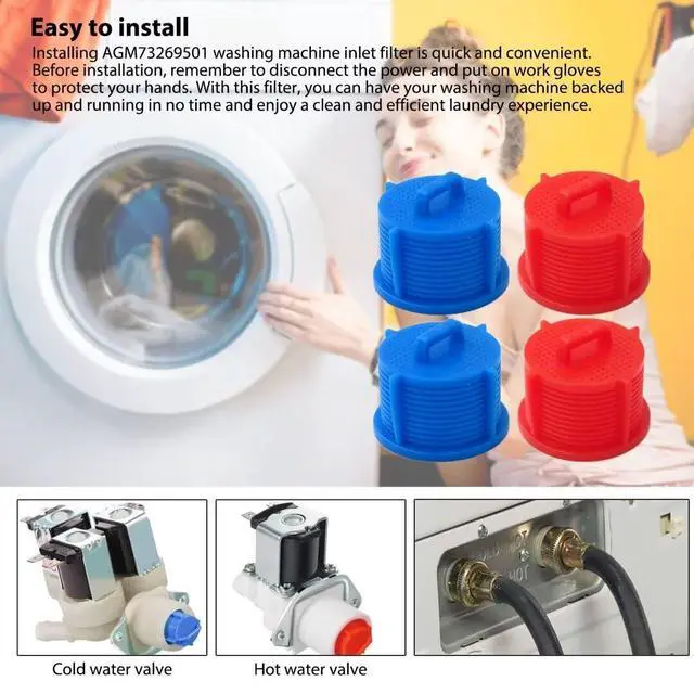 Alt view image 4 of 7 - Premium Washer Water Inlet Valve Filter Screen for Kenmore LG Washing Machine, Replace AGM73269501 (4 Pack)