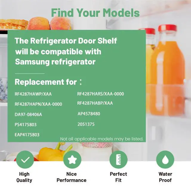 Alt view image 2 of 7 - DA97-08406A DA97-08406B/C Refrigerator Door Bin Shelf Compatible with Samsung Refrigerator AP4578480 2051375 PS4175803 EAP4175803 Replacement Only Right Door Bin Assembly Guard Clear White