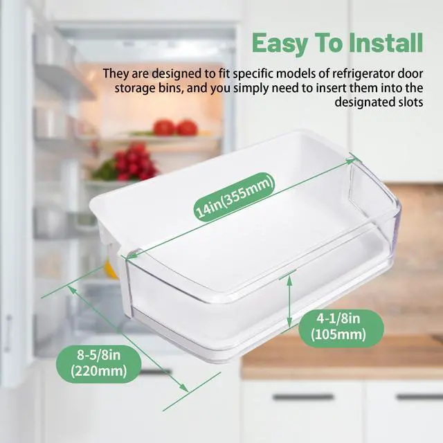 Alt view image 7 of 7 - DA97-08406A DA97-08406B/C Refrigerator Door Bin Shelf Compatible with Samsung Refrigerator AP4578480 2051375 PS4175803 EAP4175803 Replacement Only Right Door Bin Assembly Guard Clear White