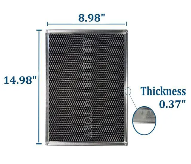 Alt view image 2 of 6 - 9 x 15 x 3/8 Range Hood Charcoal Carbon Filters 2-Pack