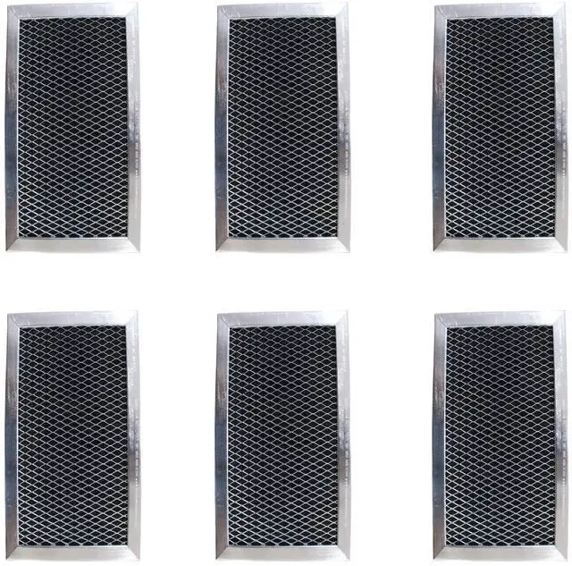 Main image of Replacement Carbon Filter Compatible with GE WB06X10823, WB02X11124, JX81J, Samsung DE63-00367E 3-7/8 x 6-1/8 x 3/8 6-Pack