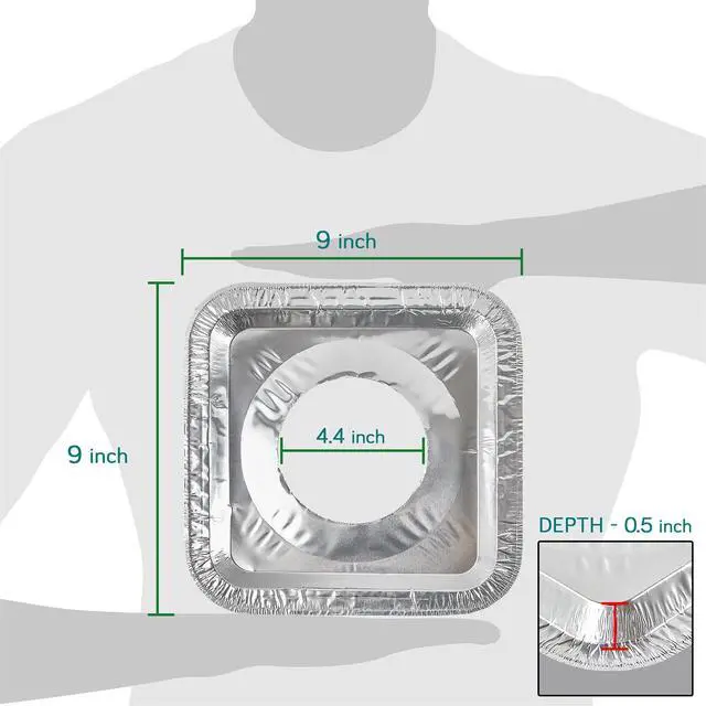 Alt view image 3 of 7 - 200 Pack 9 Inch Square Stove Burner Covers for Gas & Electric Stove Top, Disposable Aluminum Foil Stove Burner Liners, Stove Top Cover for Electric & Gas Burners, Keep Range Stove Clean