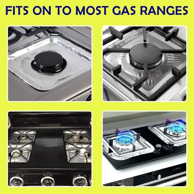Alt view image 4 of 7 - 200 Pack 9 Inch Square Stove Burner Covers for Gas & Electric Stove Top, Disposable Aluminum Foil Stove Burner Liners, Stove Top Cover for Electric & Gas Burners, Keep Range Stove Clean