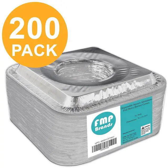 Alt view image 6 of 7 - 200 Pack 9 Inch Square Stove Burner Covers for Gas & Electric Stove Top, Disposable Aluminum Foil Stove Burner Liners, Stove Top Cover for Electric & Gas Burners, Keep Range Stove Clean