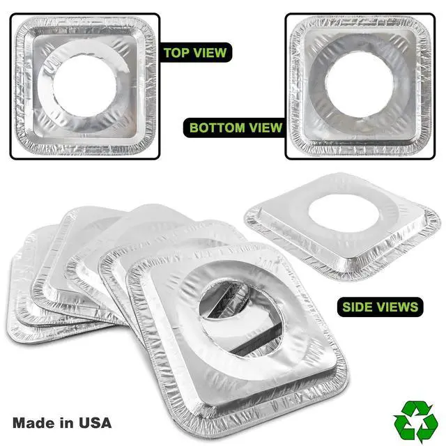 Alt view image 7 of 7 - 200 Pack 9 Inch Square Stove Burner Covers for Gas & Electric Stove Top, Disposable Aluminum Foil Stove Burner Liners, Stove Top Cover for Electric & Gas Burners, Keep Range Stove Clean