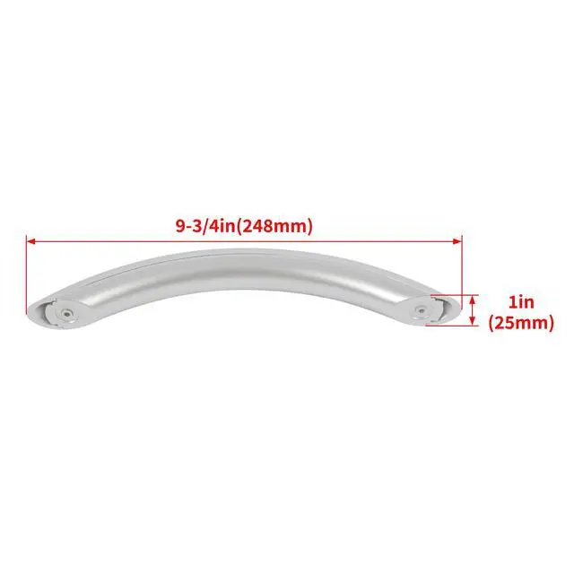Alt view image 2 of 7 - 8184264 Microwave Door Handle Compatible with Whirlpool KHMS155LBL0 KHMS155LBT0 KHMS155LSS0 KHMS155LWH0 Replacement ABS Plastic Silvery Painted