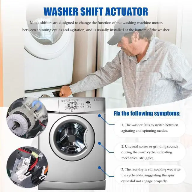 Alt view image 4 of 7 - WH03X30517 Washer Shift Actuator WH01X27538 Drive Belt WH05X24185 Clutch WH01X24434 Spring WH03X32097 Drive Pulley for GE Model GTW460ASJ6WW GTW490ACJ3WS GTW490ACJ3WW GTW680BSJ3WS by