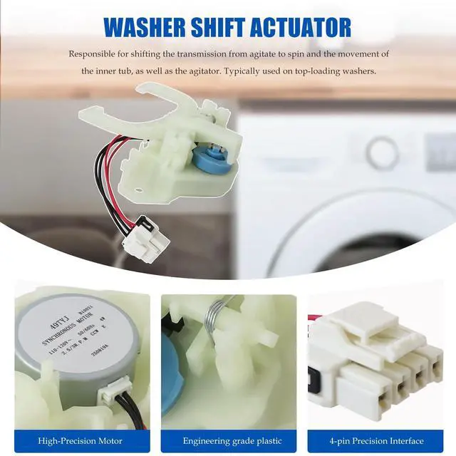 Alt view image 3 of 7 - WH03X30517 Washer Shift Actuator WH01X27538 Drive Belt WH05X24185 Clutch WH01X24434 Spring WH03X32097 Drive Pulley for GE Model GTW460ASJ6WW GTW490ACJ3WS GTW490ACJ3WW GTW680BSJ3WS by