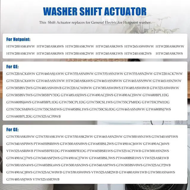 Alt view image 5 of 7 - WH03X30517 Washer Shift Actuator WH01X27538 Drive Belt WH05X24185 Clutch WH01X24434 Spring WH03X32097 Drive Pulley for GE Model GTW460ASJ6WW GTW490ACJ3WS GTW490ACJ3WW GTW680BSJ3WS by