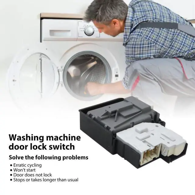 Alt view image 3 of 6 - EBF61315802 New Washer Door Lock Switch 120v 60HZ Upgrade for LG Kenmore WM3499HVA,WM4200HWA/00,WKE100HVA,WM3370HVA/01,WKE100HWA