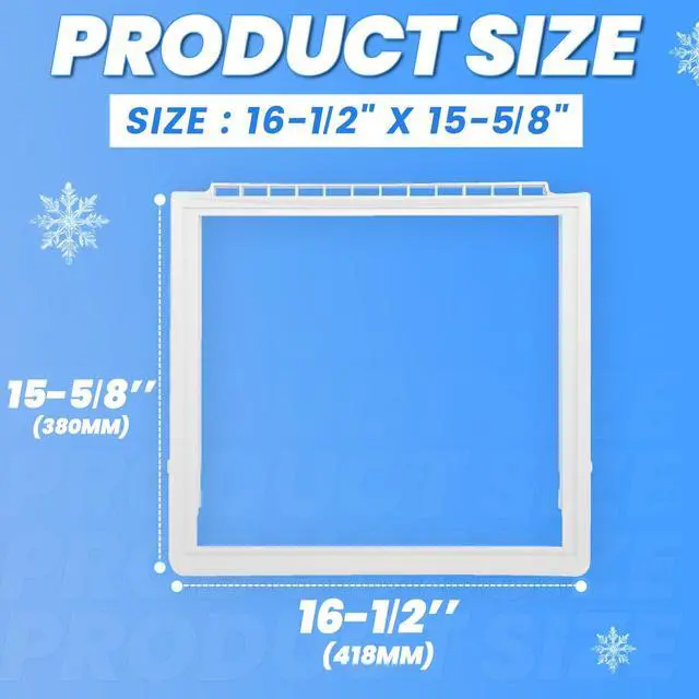 Alt view image 2 of 7 - 240599803 Crisper Pan Cover w/o Glass Compatible with Frigidaire Refrigerator Shelf Frame Replacement for 240599803, 1564725, 240599801, 240599802, AH2378645, EA2378645, PS2378645 Plastic White