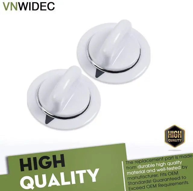 Alt view image 3 of 4 - 2PC Dryer Timer Knob for GE GTDX100EM1WW GTDX180ED3WW GTDX180ED0WW | Fits General Electric GTDX180ED5WW, GTDX100EM0WW, DBB5000EF0GG, DBB5000GF0GG, DBXR300EF0WS