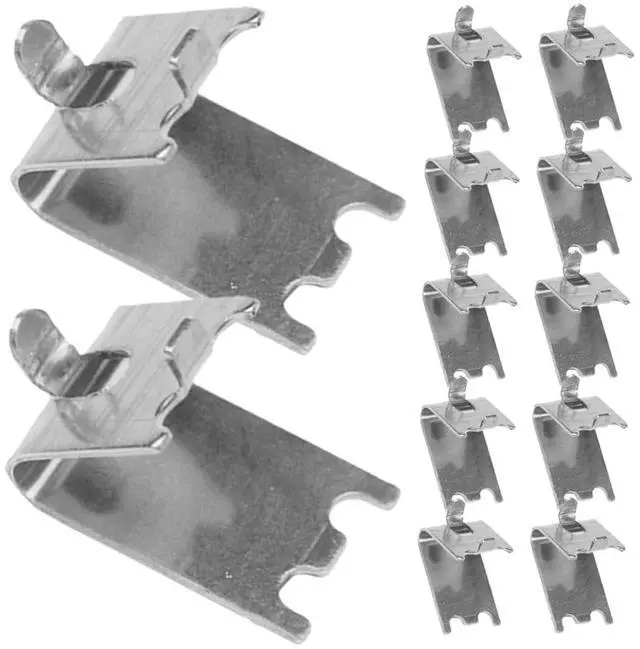 Main image of 12pcs Freezer Shelf Clips Metal Shelf Clip for Refrigerator, Freezer Cooler Bracket Support for Square Slotted Pilaster Pegs for Shelves