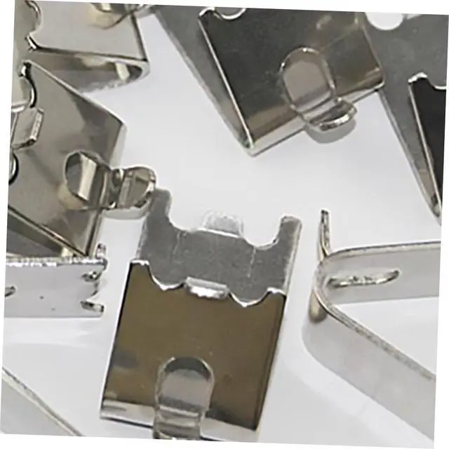 Alt view image 3 of 6 - 12pcs Freezer Shelf Clips Metal Shelf Clip for Refrigerator, Freezer Cooler Bracket Support for Square Slotted Pilaster Pegs for Shelves