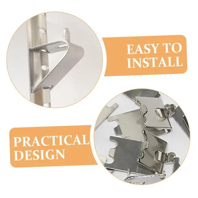 Alt view image 6 of 6 - 12pcs Freezer Shelf Clips Metal Shelf Clip for Refrigerator, Freezer Cooler Bracket Support for Square Slotted Pilaster Pegs for Shelves