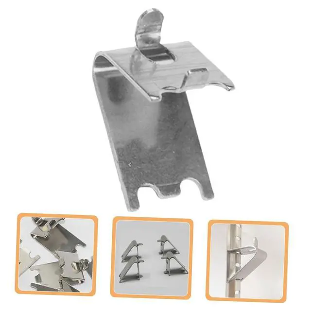 Alt view image 5 of 6 - 12pcs Freezer Shelf Clips Metal Shelf Clip for Refrigerator, Freezer Cooler Bracket Support for Square Slotted Pilaster Pegs for Shelves