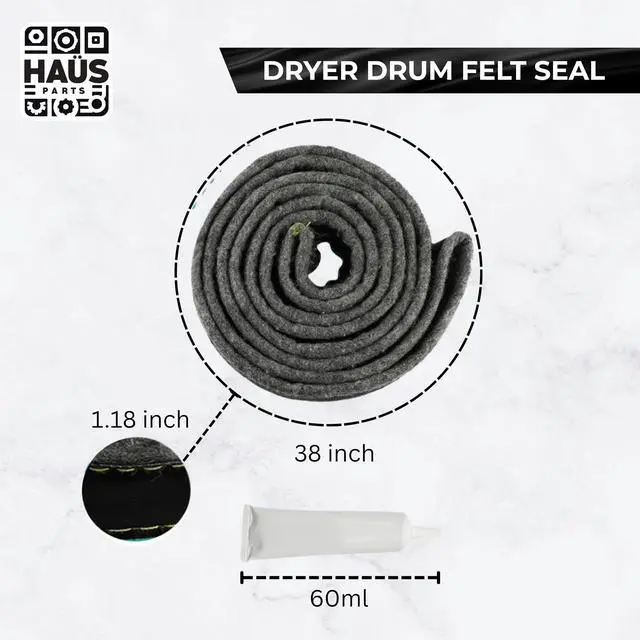 Alt view image 2 of 7 - DC97-07618A Dryer Drum Felt Seal Compatible with Top Brands Replaces With DV42H5200EW,DV42H5000EW DV45K6500EV,DV48H7400EW,AP4453798,PD00025731 PS4218879,3998155 (2-PACK)