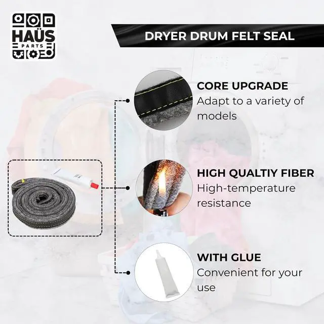 Alt view image 5 of 7 - DC97-07618A Dryer Drum Felt Seal Compatible with Top Brands Replaces With DV42H5200EW,DV42H5000EW DV45K6500EV,DV48H7400EW,AP4453798,PD00025731 PS4218879,3998155 (2-PACK)