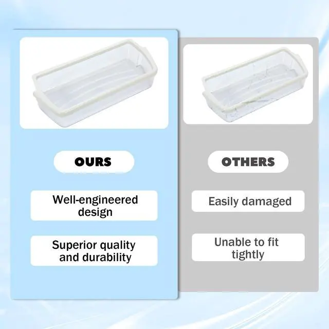 Alt view image 6 of 7 - WPW10321304 W10321304 Refrigerator Door Shelf Compatible with Whirlpool KitchenAid Kenmore Maytag Amana Ikea Inglis Estate Clear Fridge Door Bin Shelf WSF26C2EXF01 WRS325FDAM04 Replacement
