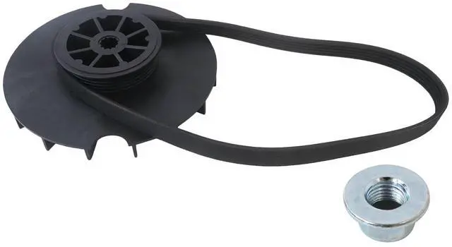 Main image of WH03X32218 Washer Motor Pulley & Belt w/Nut Set for GE Hotpoint Models GTW330ASK4WW GTW335ASN0WW GTW335ASN1WW GTW335ASN2WW,Replaces WH07X24695 WH39X27601