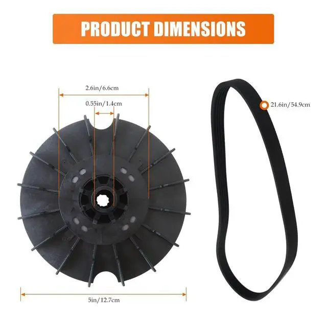 Alt view image 2 of 7 - WH03X32218 Washer Motor Pulley & Belt w/Nut Set for GE Hotpoint Models GTW330ASK4WW GTW335ASN0WW GTW335ASN1WW GTW335ASN2WW,Replaces WH07X24695 WH39X27601
