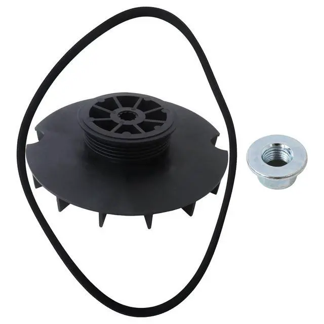 Alt view image 7 of 7 - WH03X32218 Washer Motor Pulley & Belt w/Nut Set for GE Hotpoint Models GTW330ASK4WW GTW335ASN0WW GTW335ASN1WW GTW335ASN2WW,Replaces WH07X24695 WH39X27601