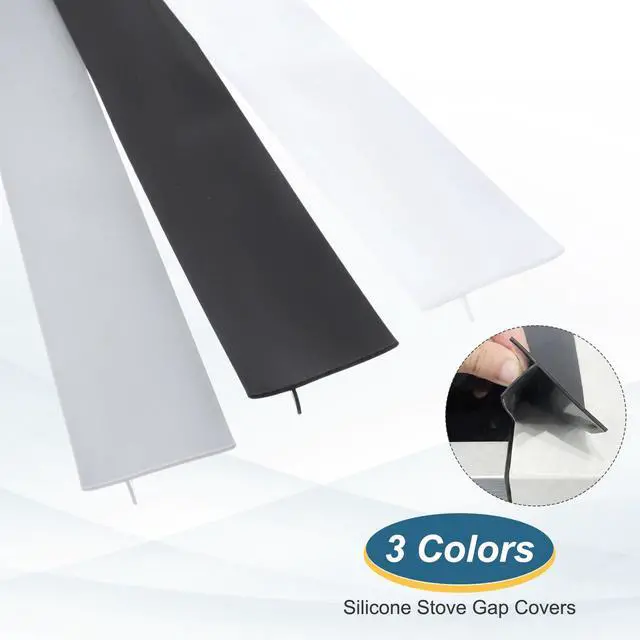 Alt view image 3 of 7 - 21 Inch Silicone Stove Gap Covers, 3 Pcs Heat Resistant Kitchen Stove Gap Fillers for Ovens Stovetop Counter Washer Dryer, Translucent