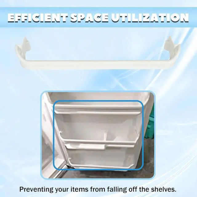 Alt view image 2 of 7 - 240535101 PS735091 Refrigerator Door Shelf Rack Compatible with Frigidaire Kenmore Refrigerator Fridge Door Shelf Rack Rail ABS Plastic White Replacement only