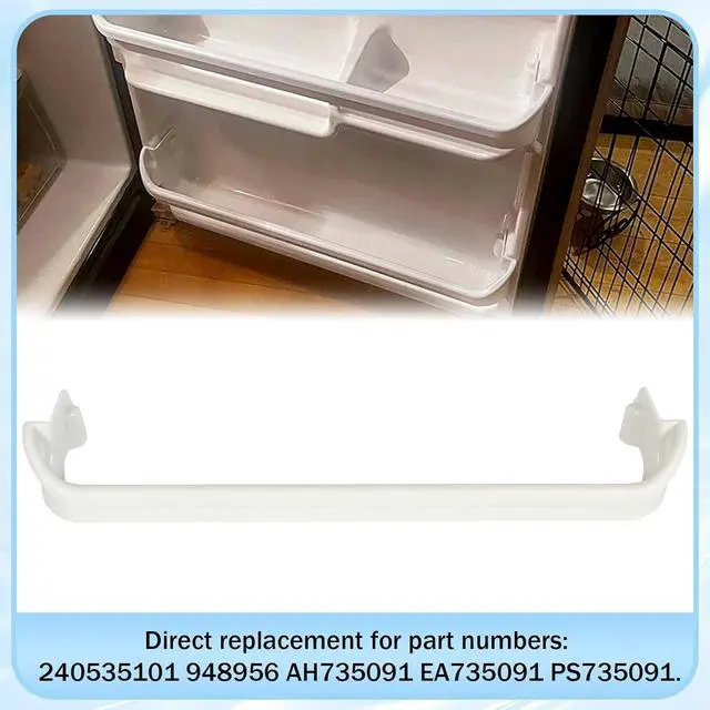 Alt view image 3 of 7 - 240535101 PS735091 Refrigerator Door Shelf Rack Compatible with Frigidaire Kenmore Refrigerator Fridge Door Shelf Rack Rail ABS Plastic White Replacement only