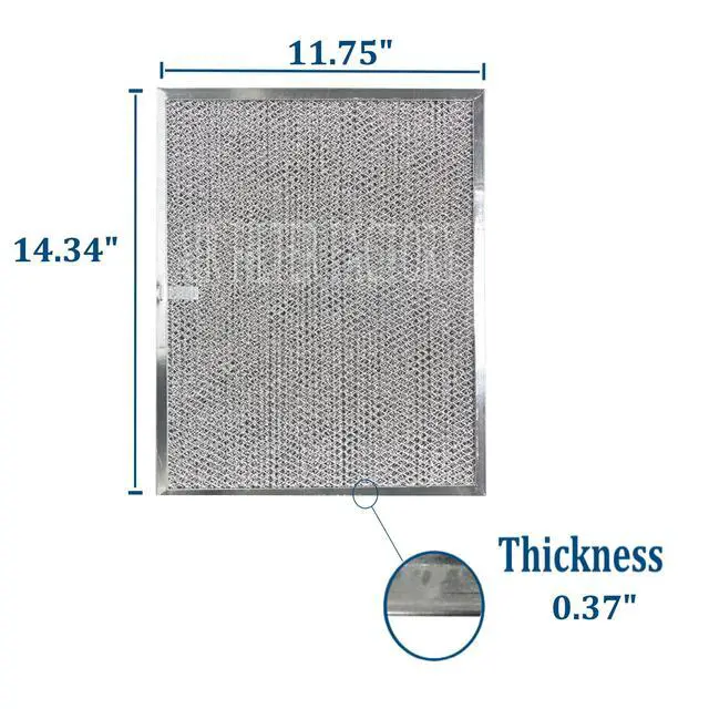 Alt view image 2 of 6 - BPS1FA30, 99010299 Combo Filter Replacement For Broan 30 Series Range Hood 14.34" x 11.75" x 0.37" Made In USA Aluminum Mesh Charcoal Carbon Grease Range Hood Filter Combo 2-Pack