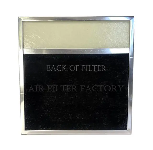 Alt view image 2 of 6 - 11-1/2 x 11-3/4 x 3/8 Inches Range Hood Charcoal Carbon Aluminum Mesh Combo Vent Lens Filter 2-Pack