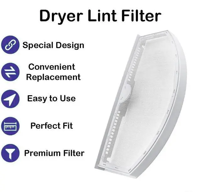 Alt view image 2 of 4 - Dryer Lint Screen Filter WE03X23881 Replacement for General Electric (GE) GTD33EASK0WW, GTD33GASK0WW, GTD33PASK0WW, GTD42EASJ0WW & HotPoint HTX24EASK0WS, HTX24EASK0WW, HTX24GASK0WS Dryer